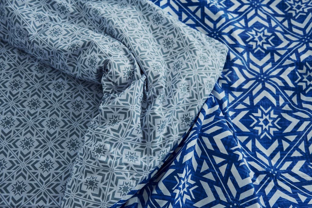 Geometric Star Blue Cushion