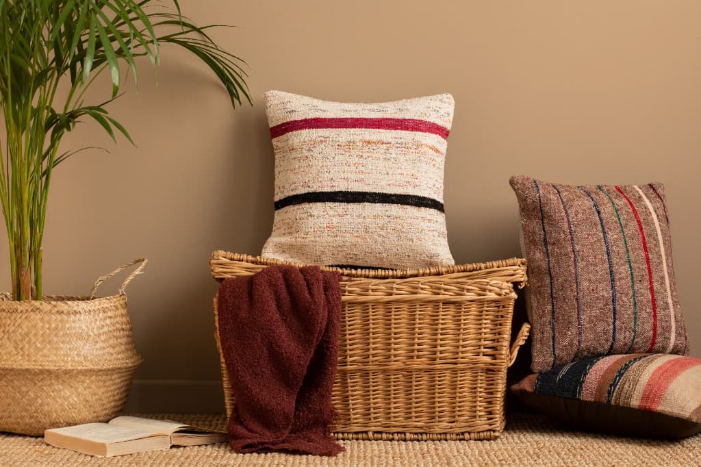Cozy Wicker Stripe Cushion